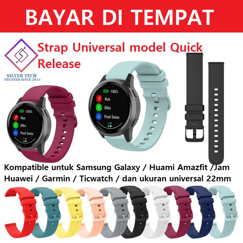 Silvertech Strap Universal 22Mm untuk Samsung Galaxy / Huami Amazfit /Jam Huawei /Garmin /Ticwatch / dan jam Universal 22mm