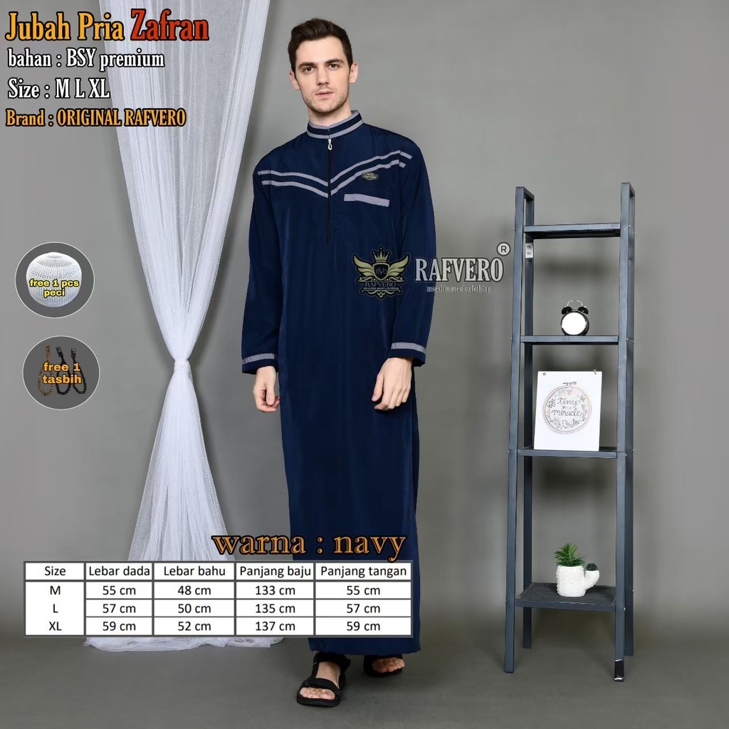 Jubah Gamis Muslim Pria Dewasa Zafran Original Rafvero