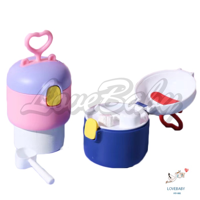 [1KG 8PCS] LBS Tempat Kotak Penyimpanan Susu Bubuk Bayi Love Portable Kotak Makanan Pelengkap