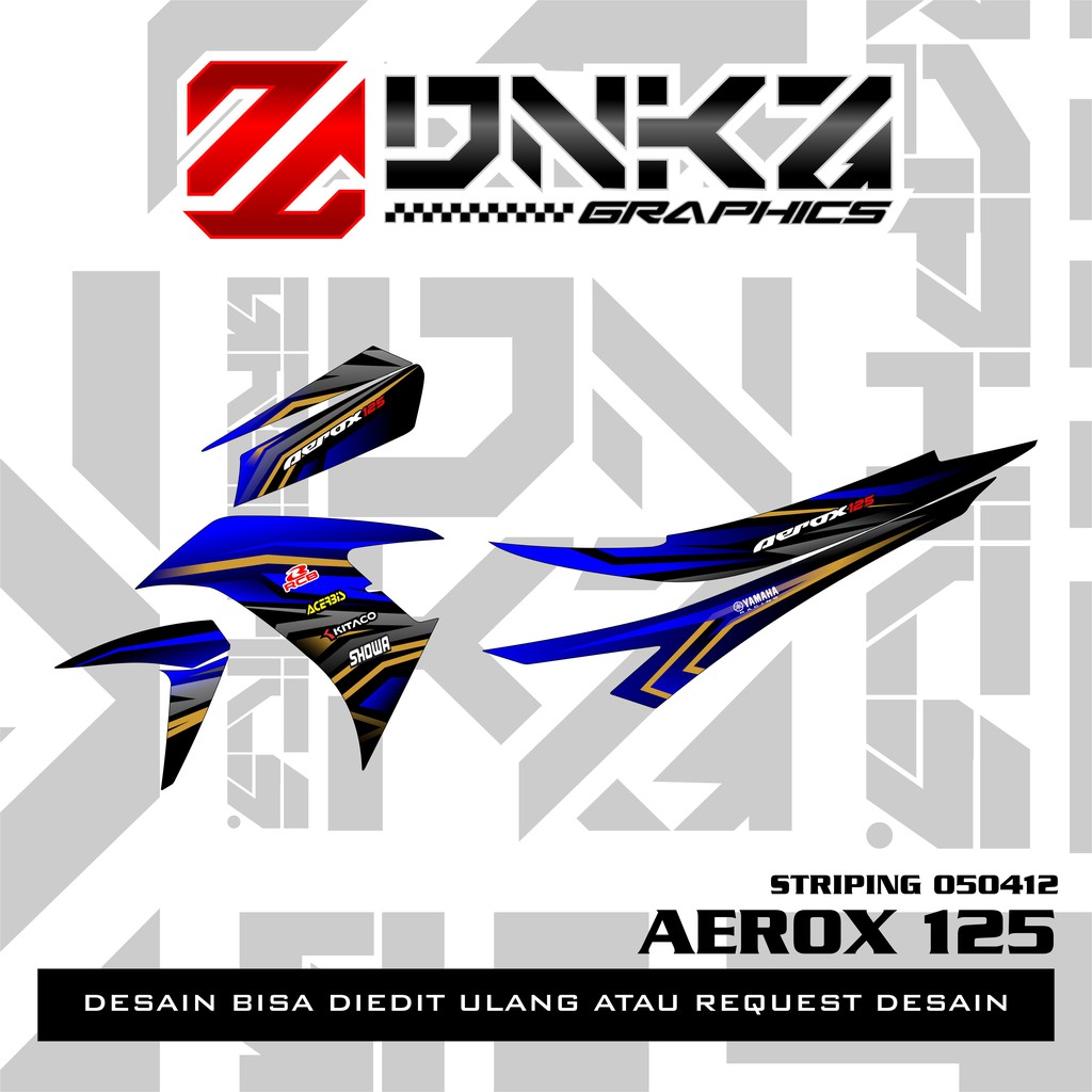 Stiker Aerox 125 Decal Striping Aerox 125 Premium Racing 050412