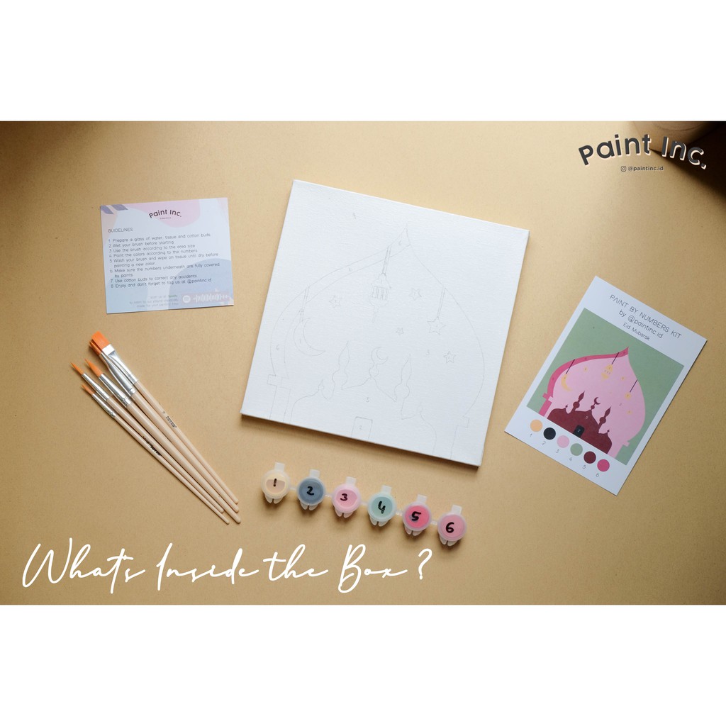 

YUH Paint by Numbers Kit: Eid Mubarak Paint Inc. ID Painting Kit Paint by Number Gifts Lebaran