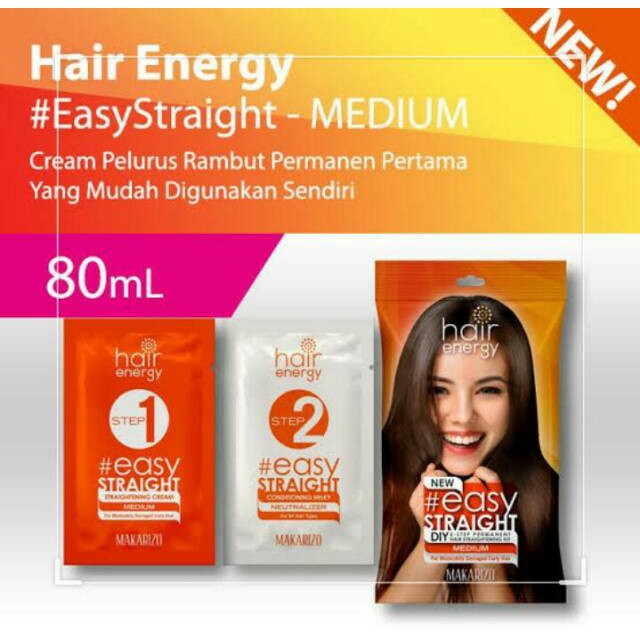 makarizo easy straight 80 ml sachet/ cream smoothing rambut