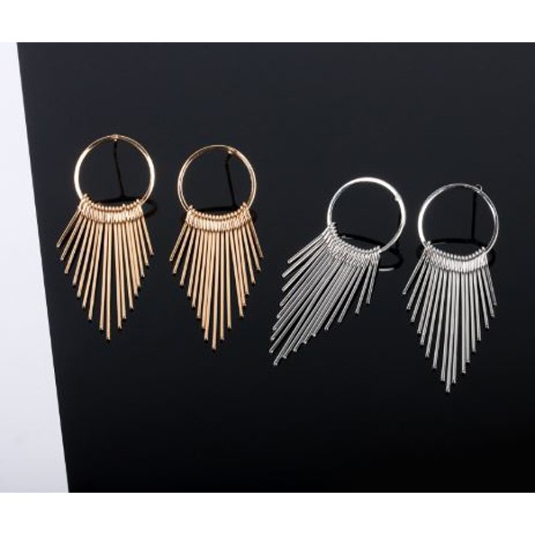 anting fashion circle multilayer tassel earrings (3D3) jan137