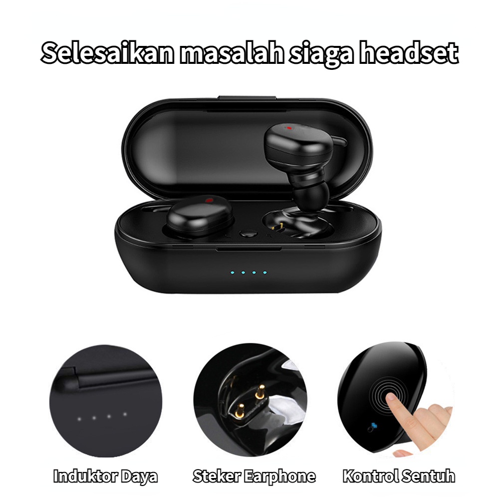 Y30 Bluetooth Earphone TWS Waterproof Earbud 5.0 Headset Earphone Nirkabel dengan Mic HI FI Headphone