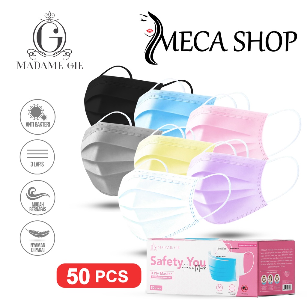 Madame Gie Safety You Face Mask Box - Masker Kesehatan Isi 50 Pcs