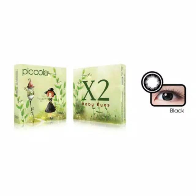 Softlens X2 Piccola/soflen warna hitam bulanan/soflens hitam picola normal s/d -6.00