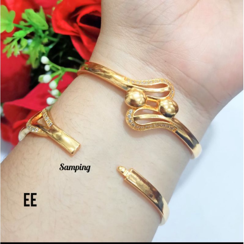 Gelang Tangan Dewasa Bangkok Permata Zircon Perhiasan Wanita Gold dan Silver limited edition