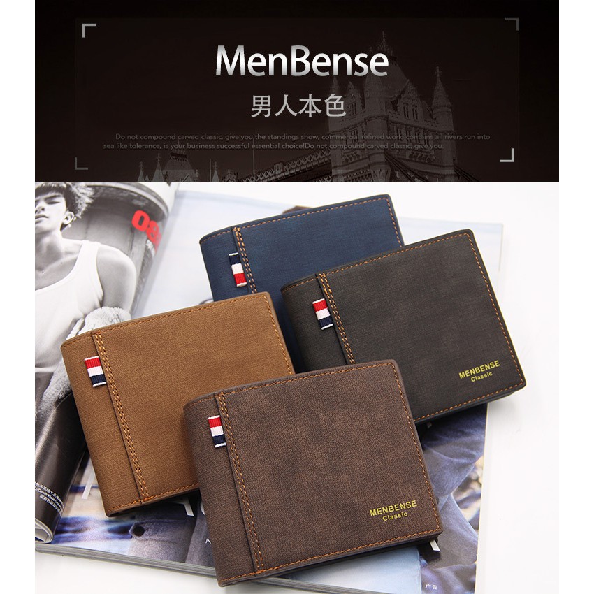 Dompet Lipat Kulit Pria Men’s Wallet PU Leather Import Original MenBense