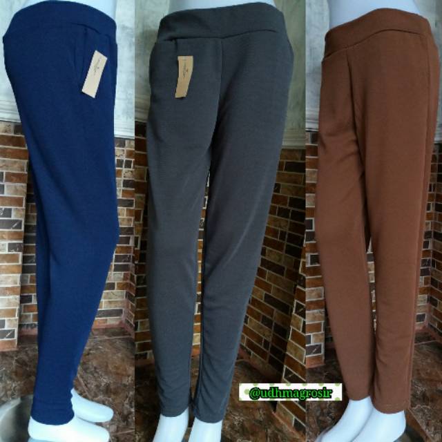 Jien pants wanita / celana luna panjang / celana streacht waffle crepe / terbaru dan termurah