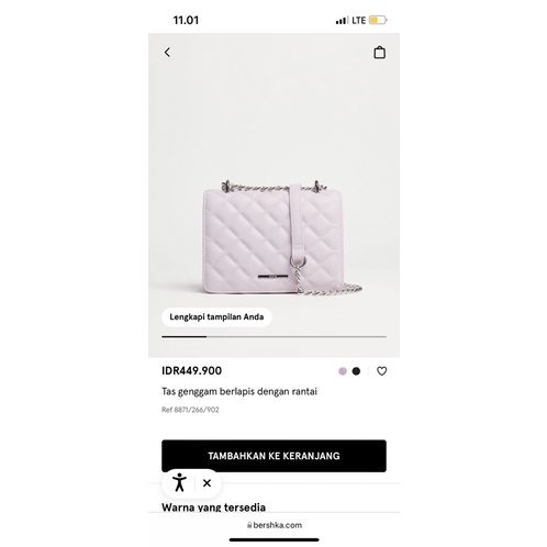 SALE  BERSHKA QUILTED CLUTCH BAG LILAC
