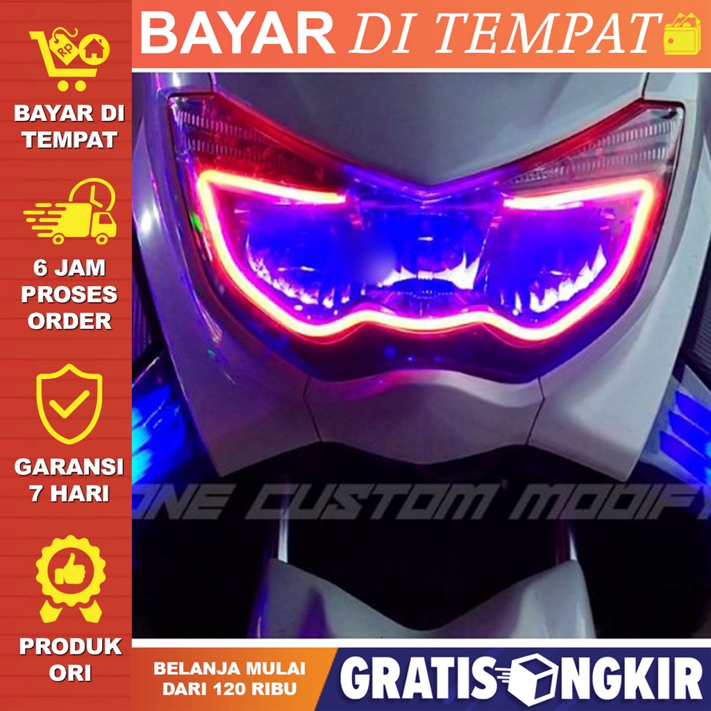 LAMPU ALIS DRL NMAX 60 CM BONUS DEVIL EYES LAMPU VARIASI NMAX OLD LAMPU ALIS LED DRL LAMPU SENJA LED