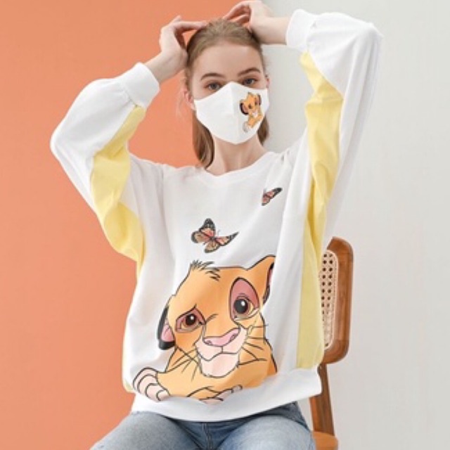 [BISA COD] Closetlovers disney lion king yellow sweater free masker