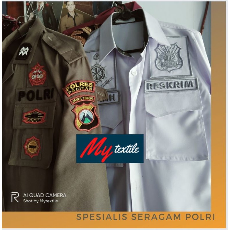 seragam polri /satpam  pdl pdh bahan portofino/pordevoni/staff bet timbul kualitas tailor