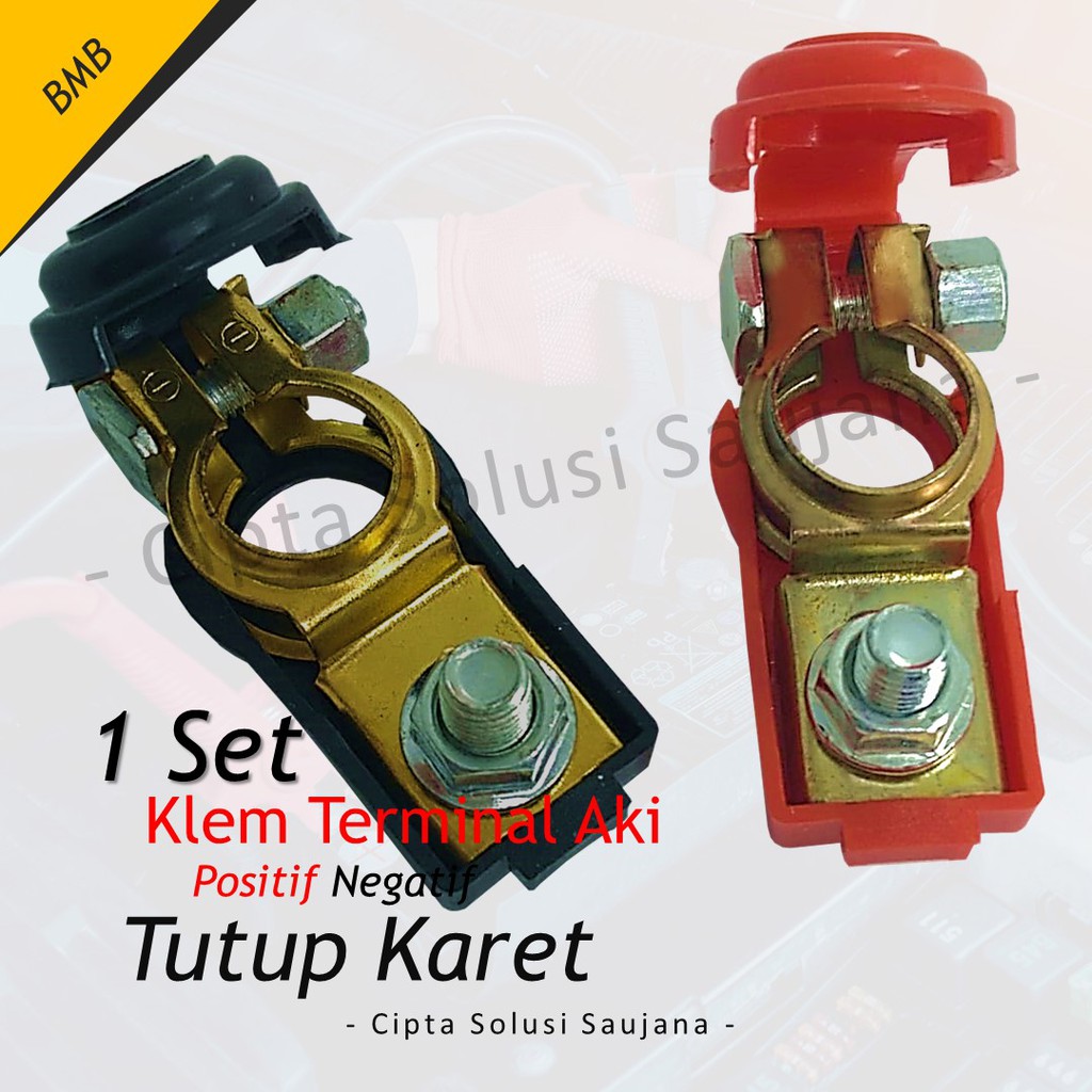 Jual KEPALA AKI SET KLEM TERMINAL AKI MOBIL ACCU DENGAN TUTUP COVER