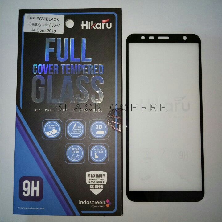 Tempered glass full samsung J4 plus screen guard Hikaru FCV