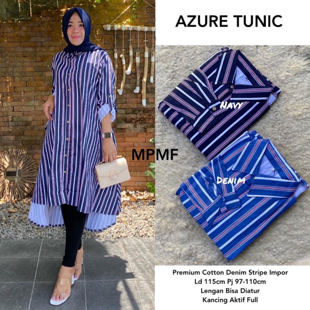 AZURE Tunik By MPMF Best Seller | READY NAVY |