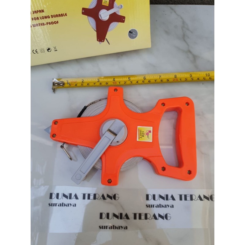 Meteran Fiber MAXI MDN 30 meter - Meteran Tancap 30m Meteran Roll Meter Rol Fiberglass Tape 100 feet