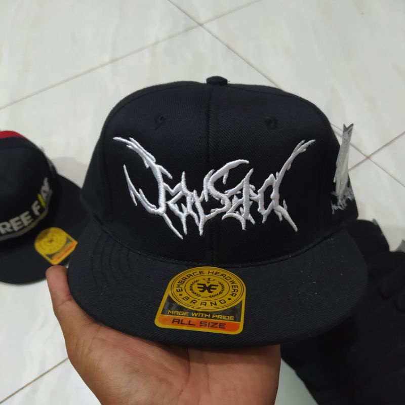 Topi Snapback metal distro pria Bordir jasad