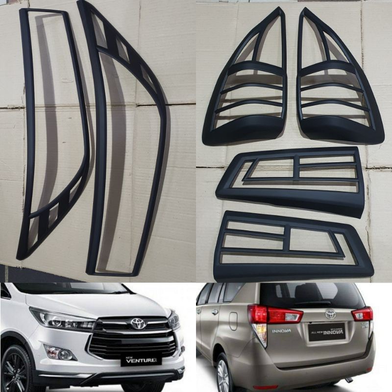 Paket garnish lampu hitam doff All New Innova Reborn 2016. variasi_mobil.id