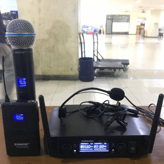 Mic Microphone Shure PGX242/93 PGX 242/93 Handle + Clip On + Headset TERBAIK