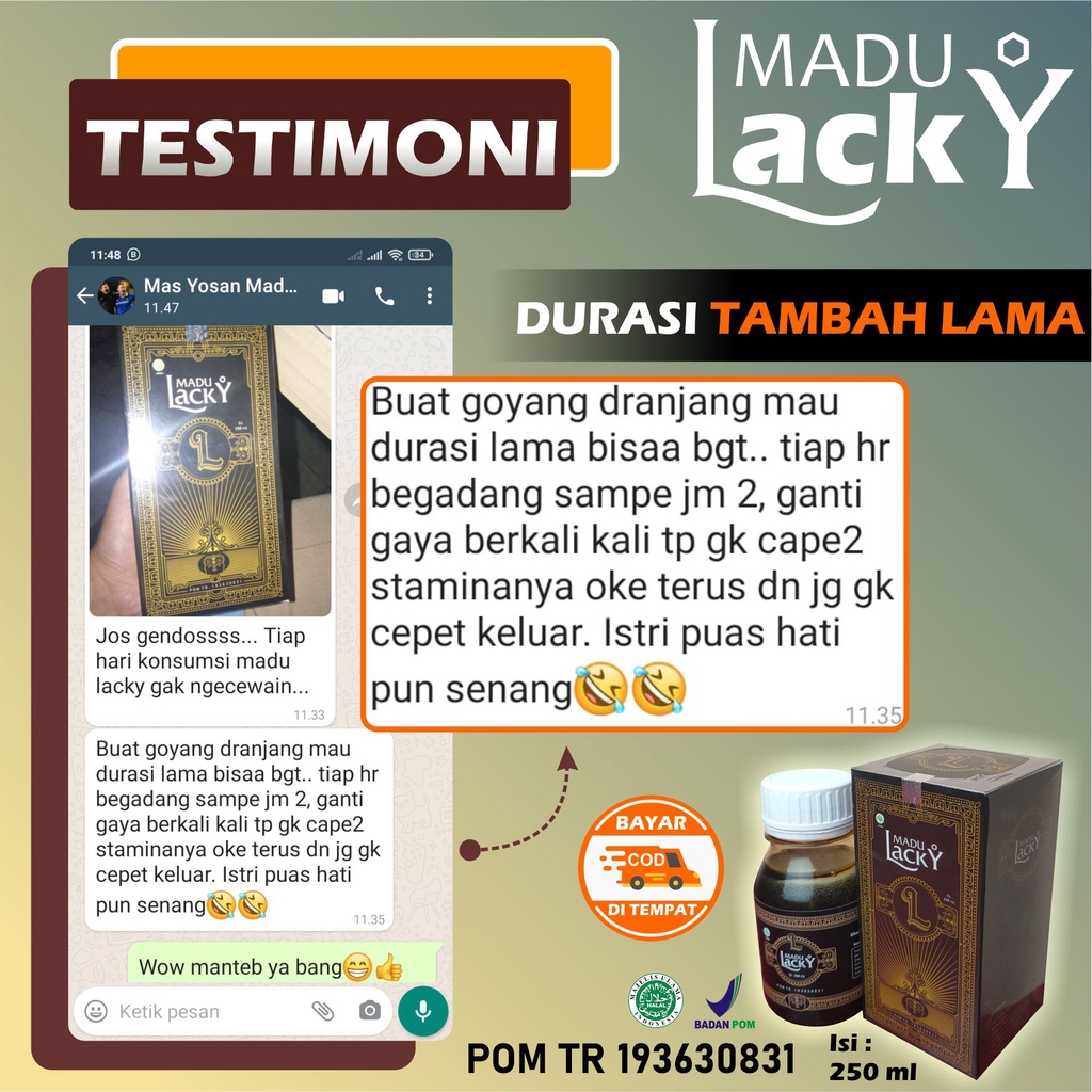 MADU LACKY OBAT HERBAL TAHAN LAMA PRIA ORIGINAL BPOM AMPUH 250 ML MADU STAMINA PRIA-6