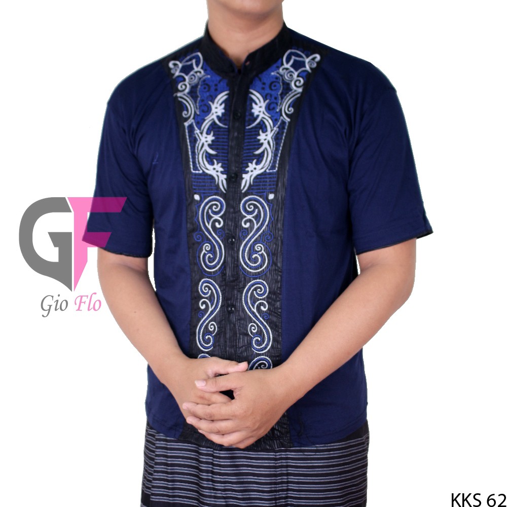 GIOFLO Busana Muslim Terbaru Baju Koko Lengan Pendek Modern