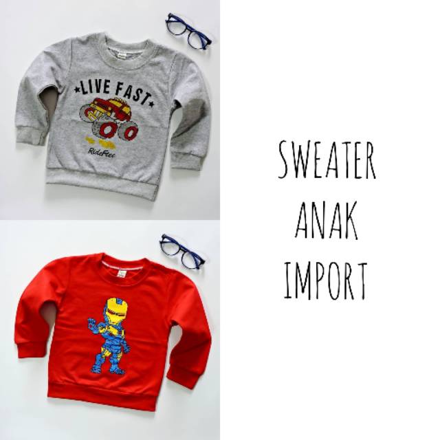 BB7 - SWEATER ANAK IMPORT IRON MAN &amp; LIVE FAST SWEATER (IMPORT)