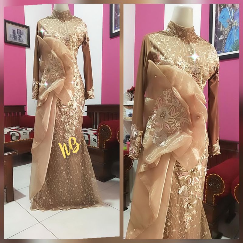 baju singer/baju penyanyi/baju wedding/baju hijab/duyung moka pita besar