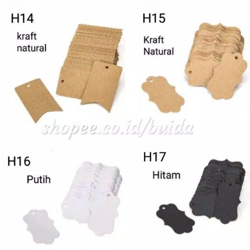 

Hang Tag Polos Bisa Di tulisi Sendiri DIY Kraft hitam putih Tags Parcel Dus Box Baking Tools Hangtag