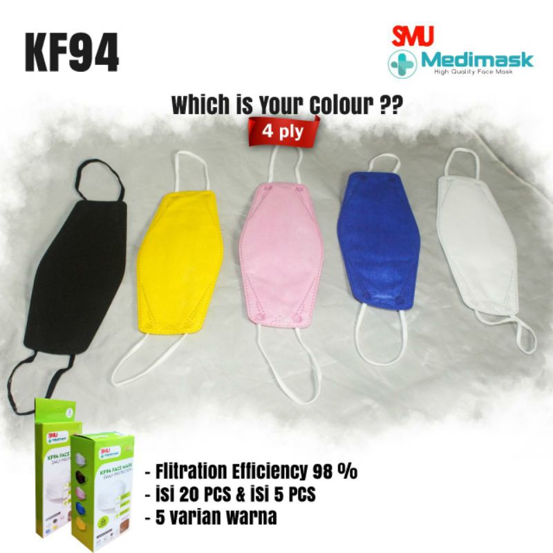 MEDIMASK Masker KF94 4PLY (disposable 1 box isi 20 pcs)