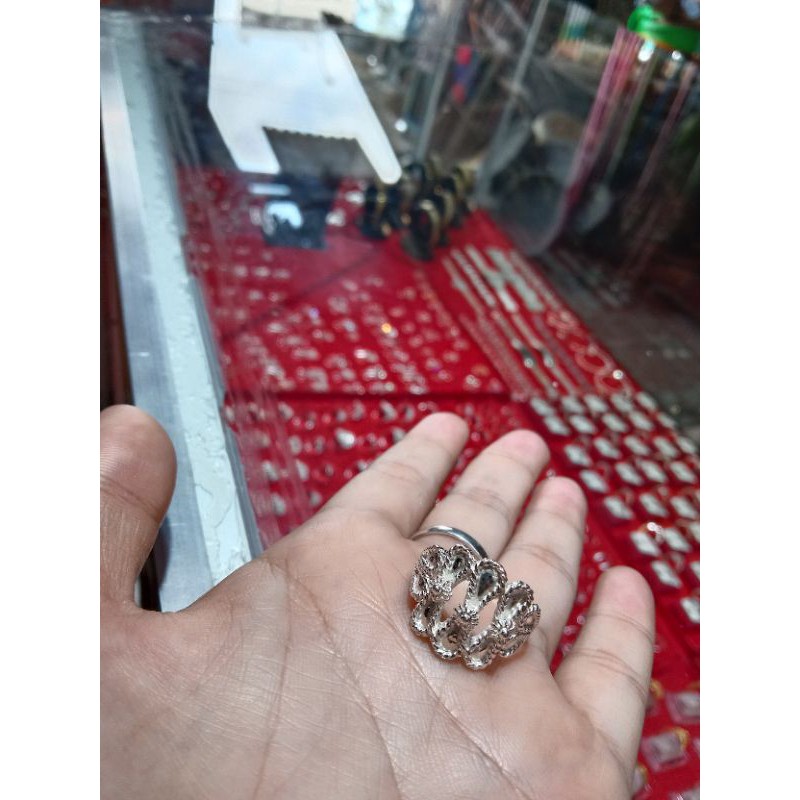 Cincin perak motif  dewasa perak murni 99