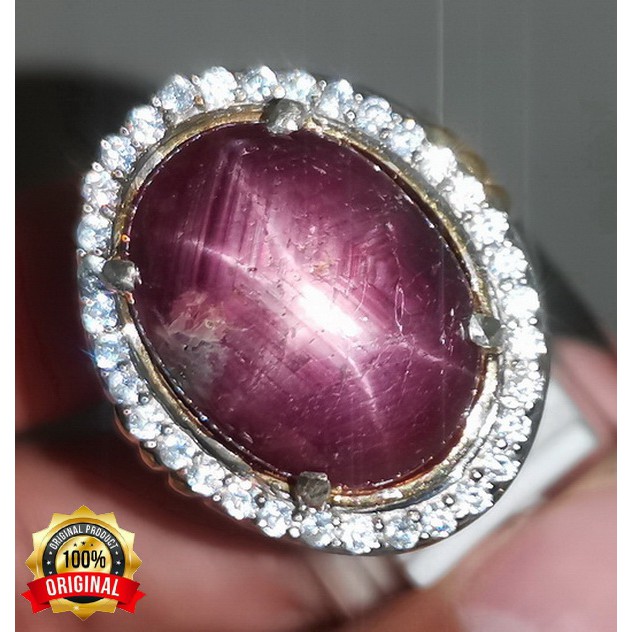 Cincin BATU PERMATA RUBY STAR Afrika ORI
