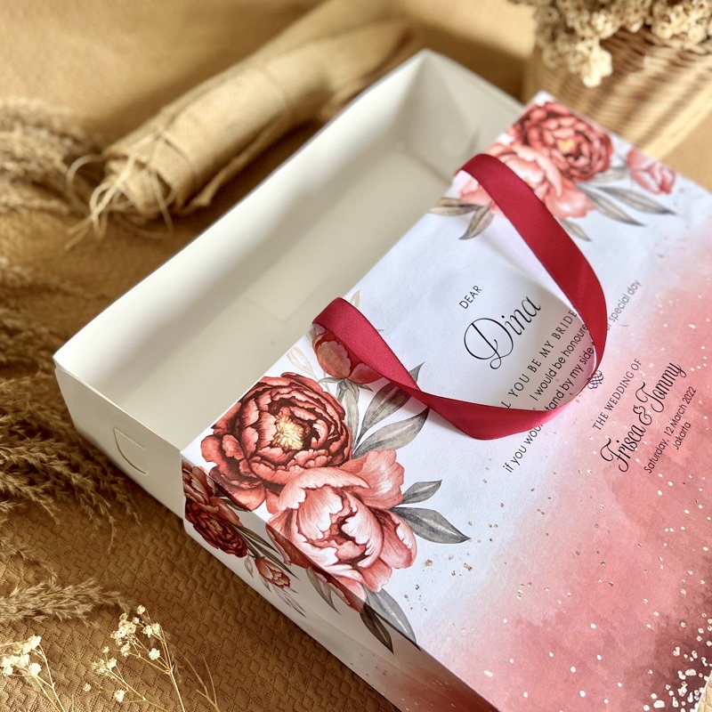 Sliding Bag Sliding Box Bridesmaid Landscape Tas Kertas + Soft Box (Paperbag+box)