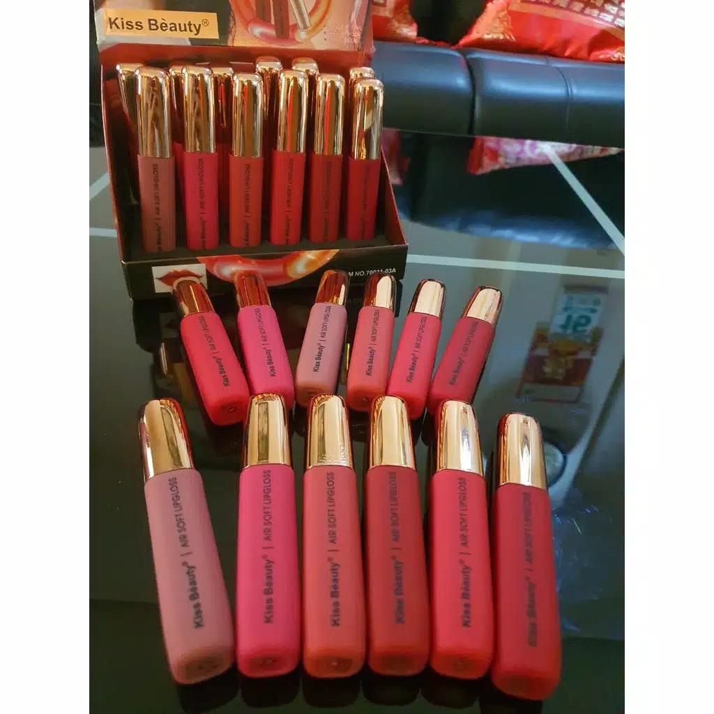 (CYBER) COD LIPCREAM KISSBEAUTY LIPCREAM AIR SOFT LIPGLOSS KISS BEAUTY WARNA TERCANTIK