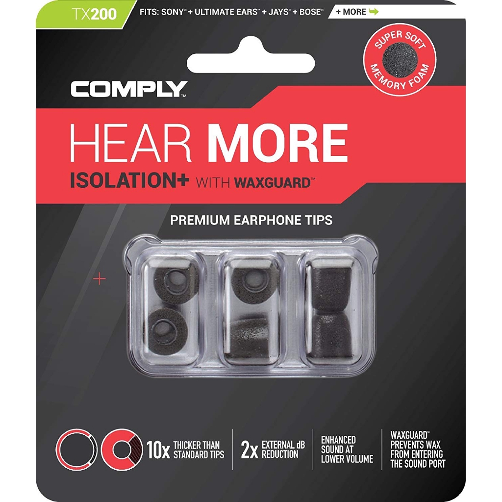 Comply Isolation Plus seriestx100 tx200 tx400 tx500 Memory Foam Earphone