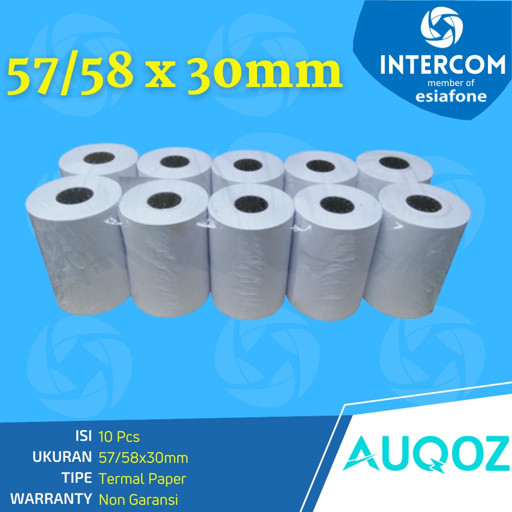 

Kertas Printer Thermal Termal 10 untuk Struk ATM POS Ukuran 57 x 30mm for Zjiang Printer Bluetooth Mini