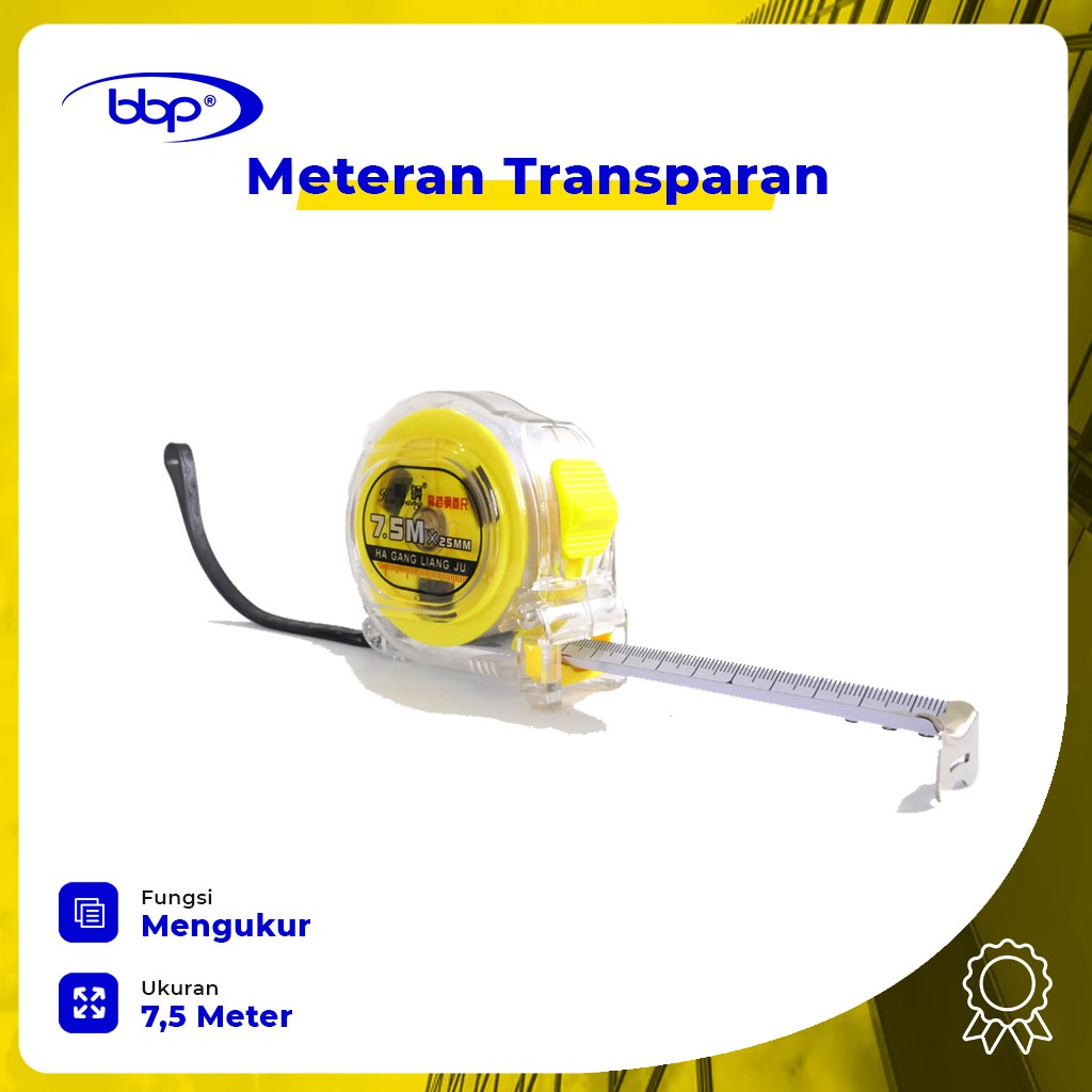 Meteran Tukang Bangunan Transparan