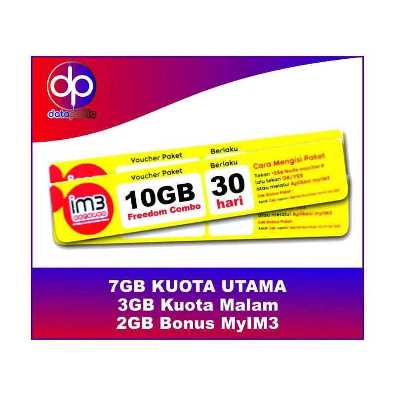 Voucher indosat FC10GB 30hari