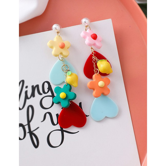 LRC Anting Tusuk Fashion Flower Tassel  Earrings F7674X