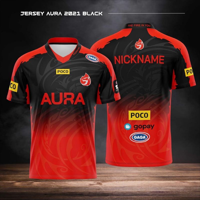 Jual Jersey AURA NEW 2021 (JERSEY GAMING FREEFIRE,PUBG,MLBB,AOV,COD