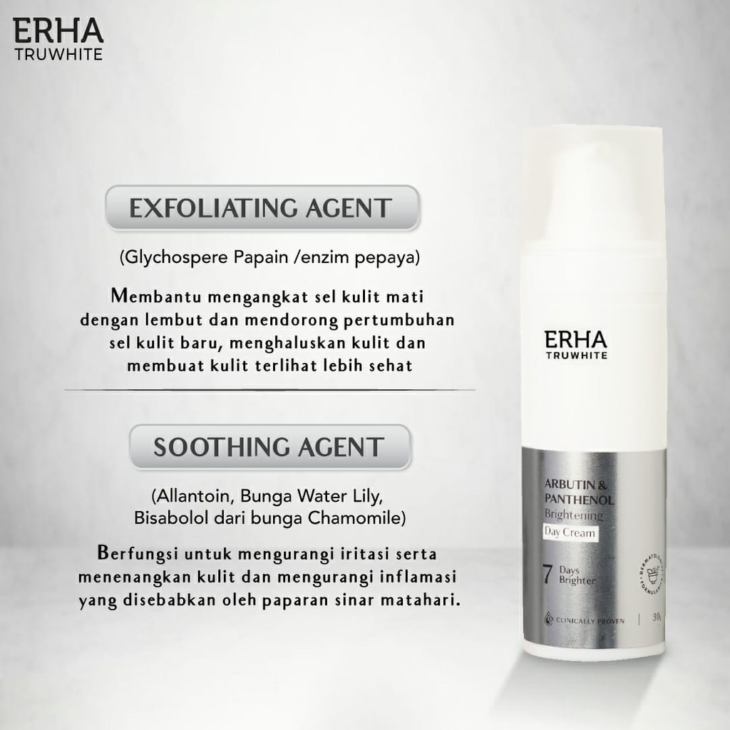 erha21 ERHA Truwhite Arbutin &amp; Panthenol Brightening Day Cream 30g