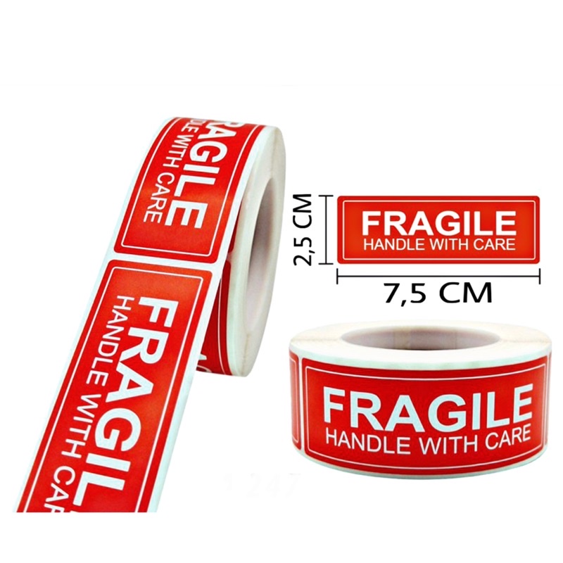 

[ BUKAN 1 ROLL!!!! ] Sticker Fragile / Stiker Label Handle With Care / Stiker Online Shop