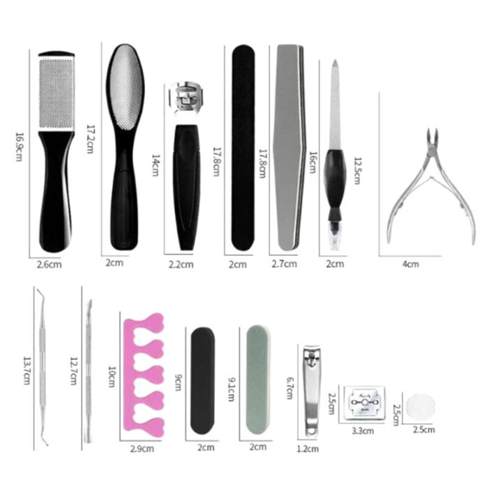 Mall Alat Perawatan Kaki Manicure Pedicure Profesional Foot Care Scraper Set 20 in 1 NaClips GR