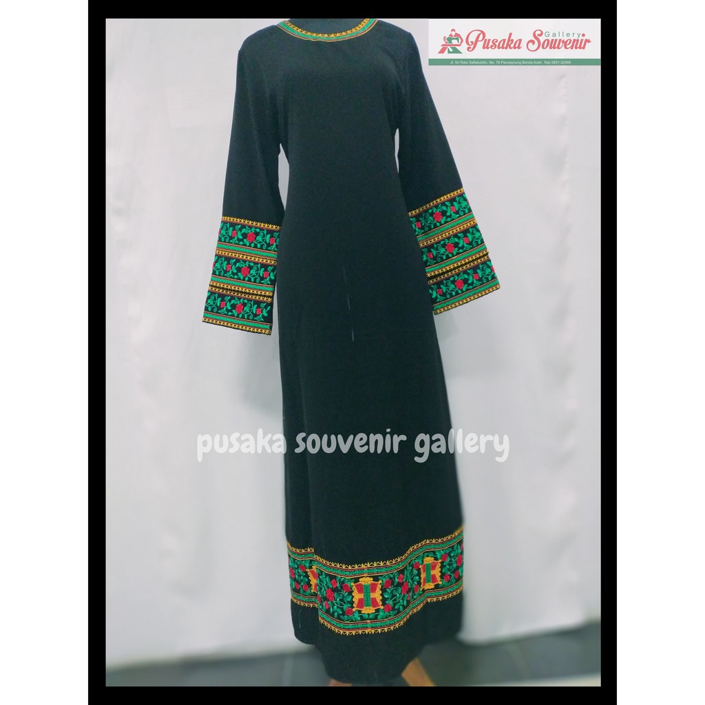 BAJU GAMIS WANITA MOTIF KHAS ACEH | Gamis PA Gayo Polos Modifikasi