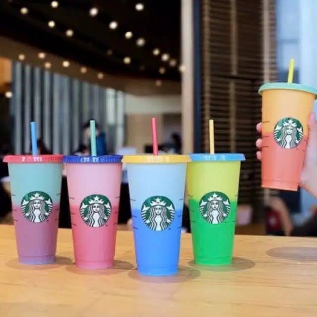 Tumbler Starbucks Color Changing Cups Berubah warna Portable Reusable Cup