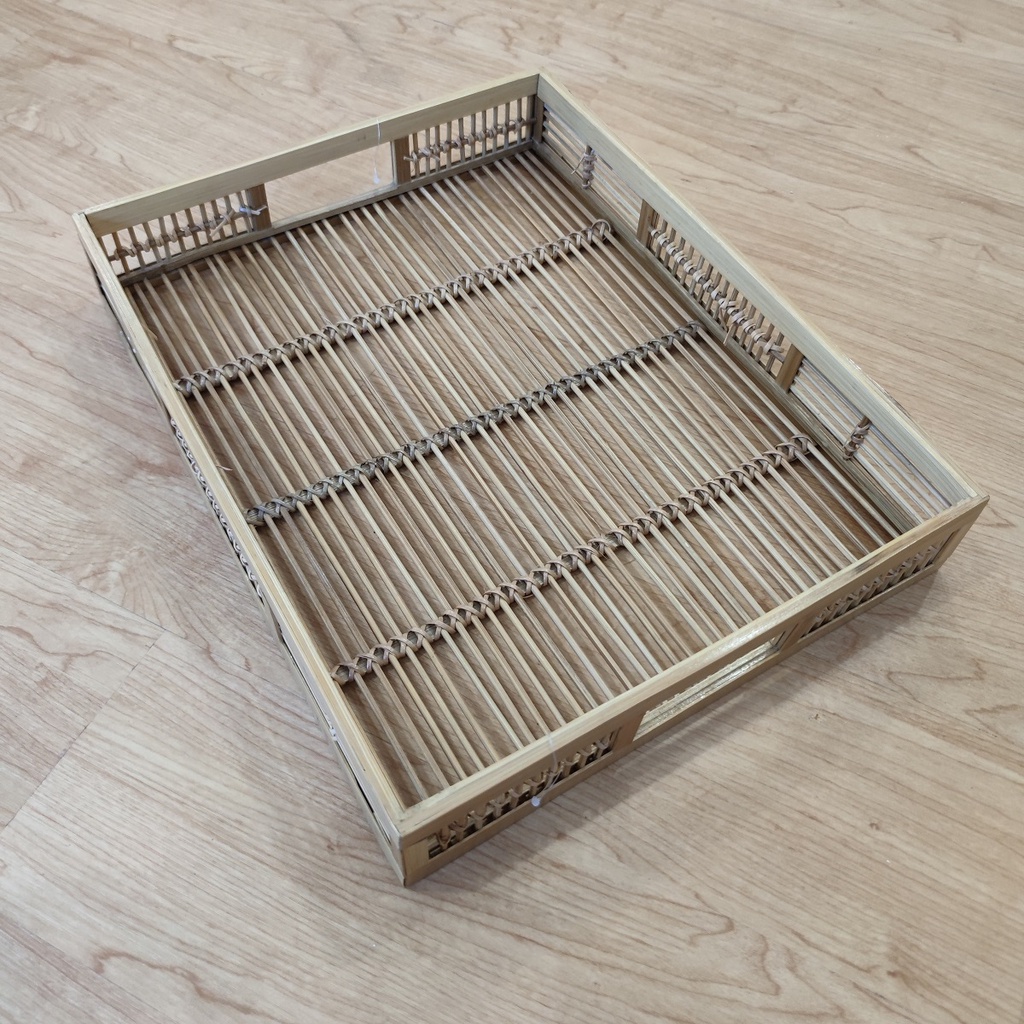 Keranjang Nampan Tray Bambu Kotak Persegi - 46x36x8cm