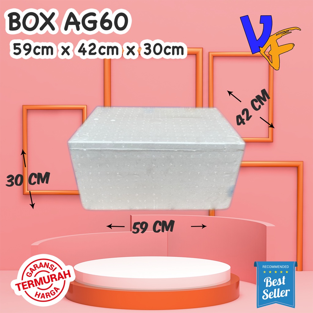 

Box Styrofoam AG60 59 x 42 x 30cm Box Sterofoam Box Stereofoam Besar Box Frozen Food