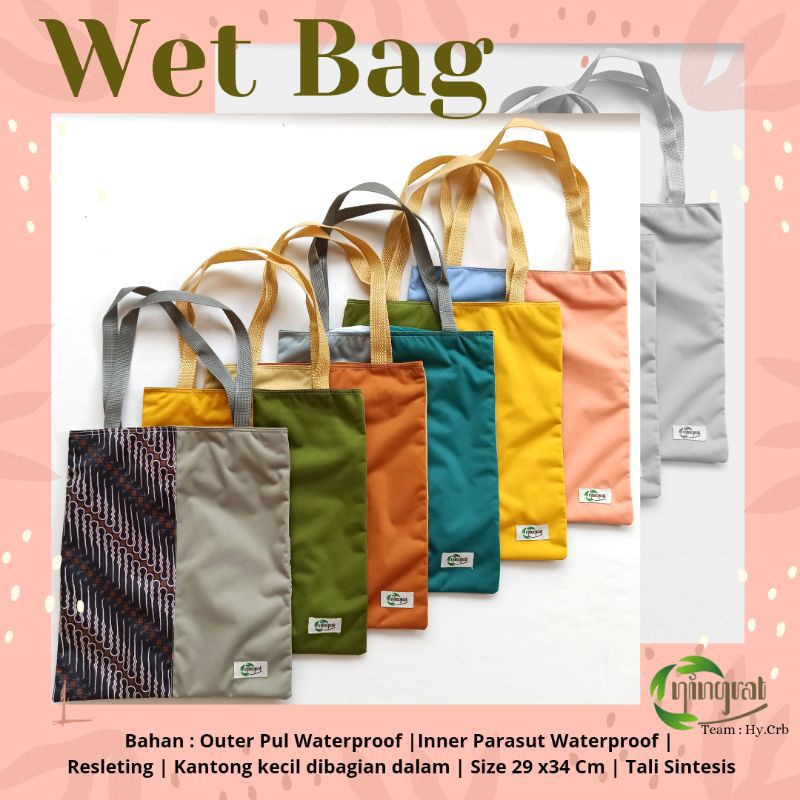 Totebag Ningrat Tas Waterproof Anti Air Wet Bag Clodi Menspad Pakaian Basah -  Wetbag Ningrat Tas Popok Kain [ Bunda Altaf ]