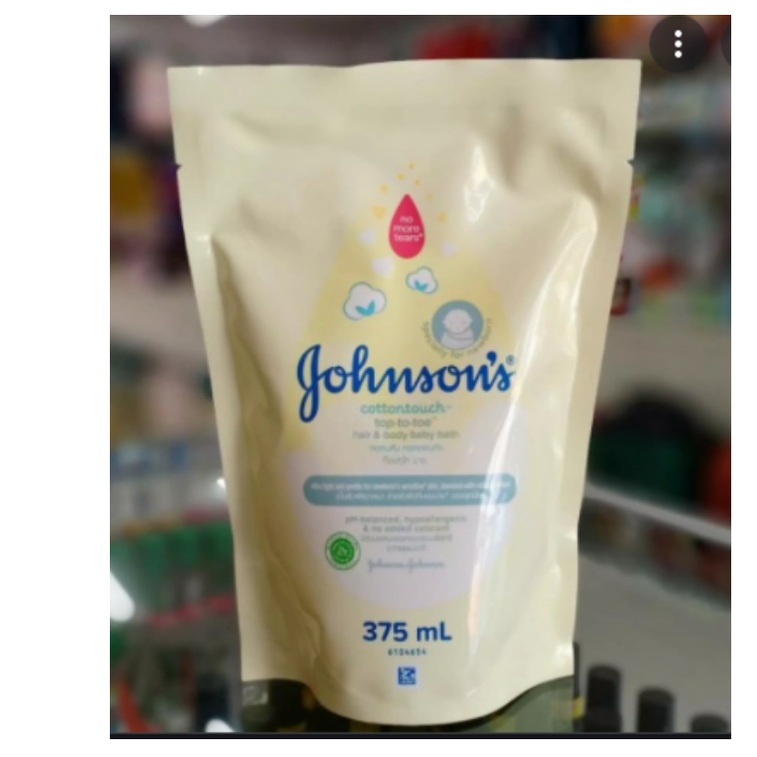 Johnson's Cotton Touch Top To Toe Hair &amp; Body Baby Bath Refill 375ml