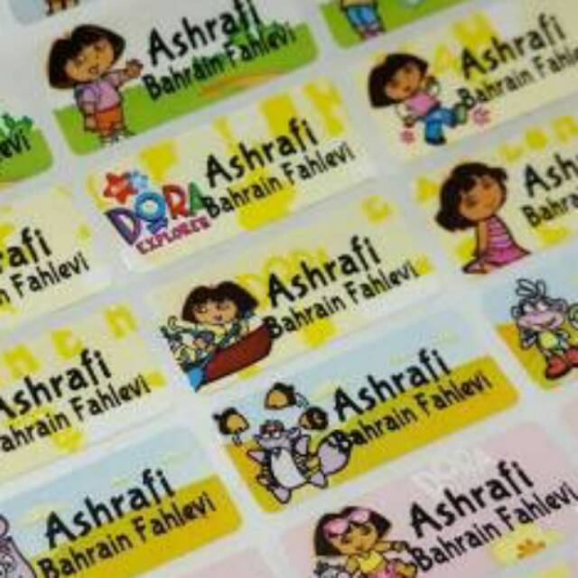

DORA THE EXPLORER label nama waterproof label nama tahan air stiker